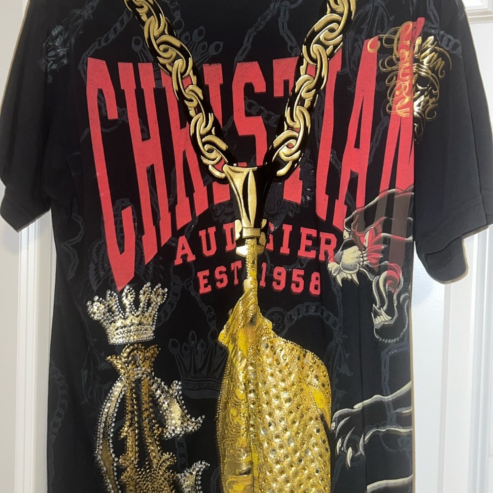 Christian Audigier Black size L Boxing Gloves with rhinestones